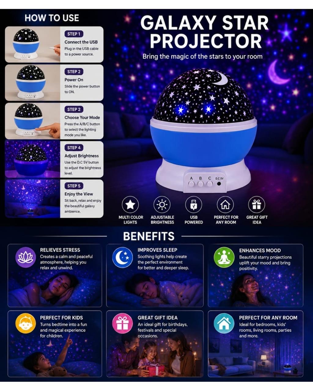 Galaxy Star Projector