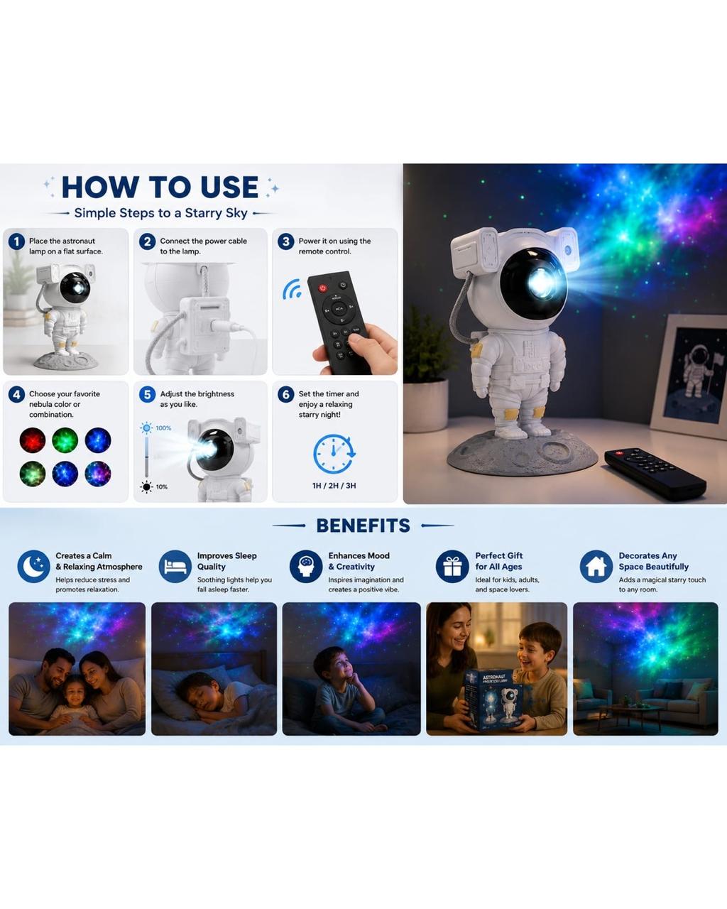Astronaut projecter lamp