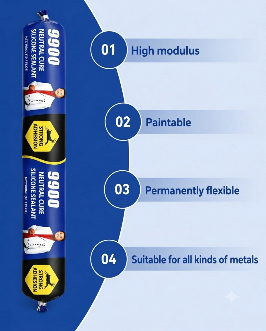 9900 Premium Silicone Sealant – Strong Waterproof & Weather Resistant