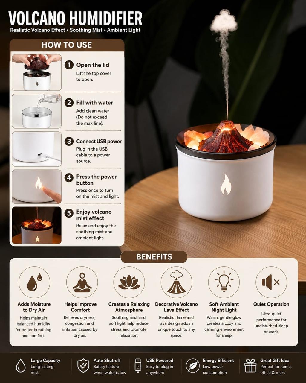 Volcano humidifier