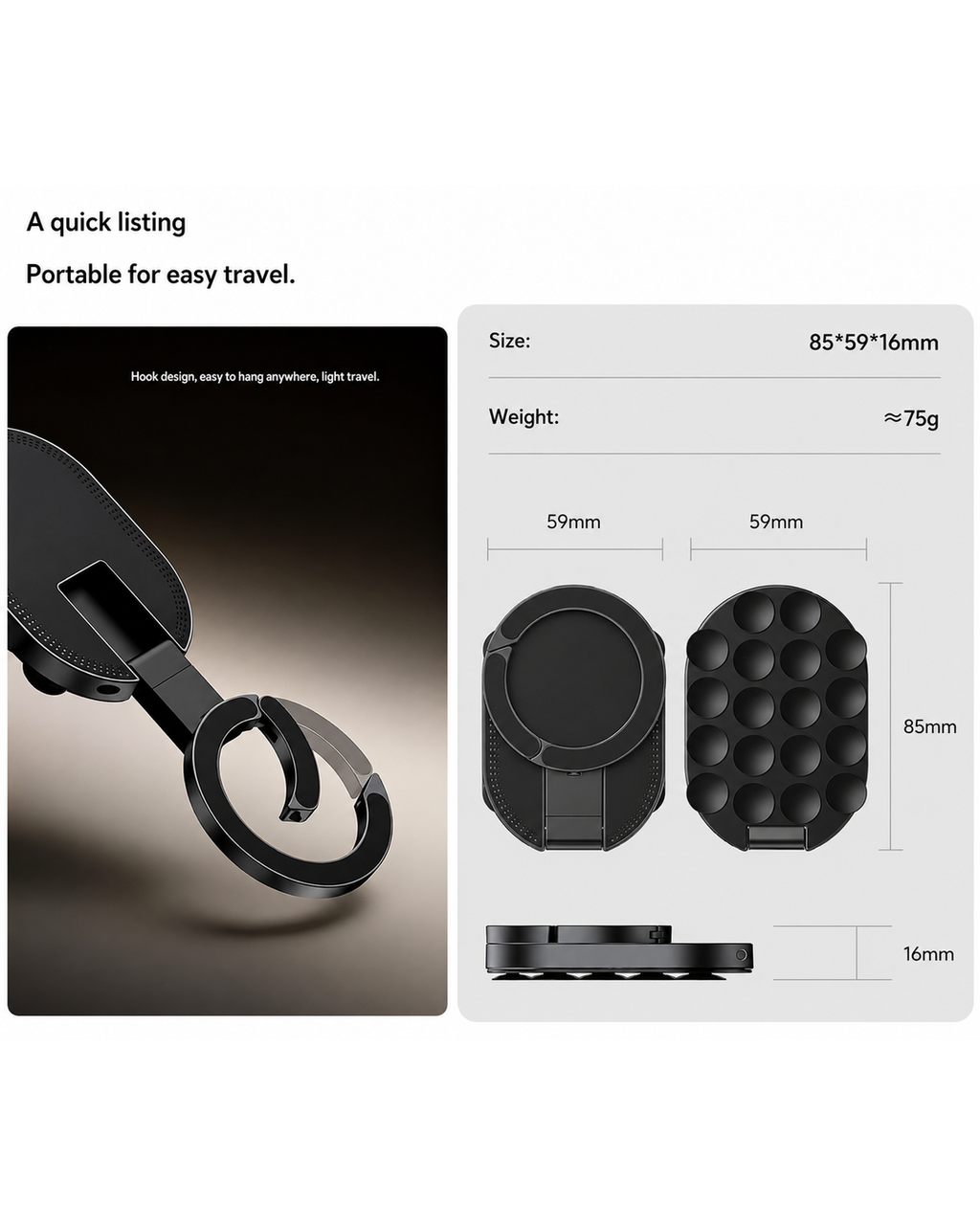 360° Magnetic Suction Phone Mount – Multi-Surface Hands-Free Holder
