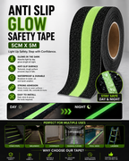 GlowSafe Anti-Slip & Glow-in-the-Dark Safety Tape
