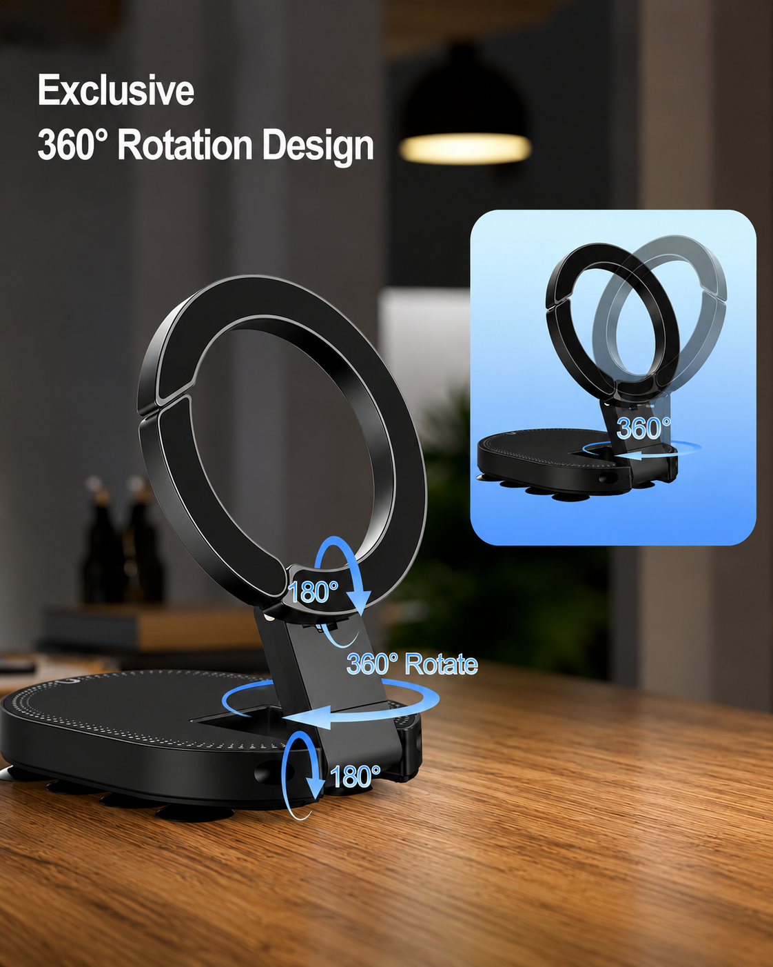 360° Magnetic Suction Phone Mount – Multi-Surface Hands-Free Holder