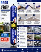 9900 Premium Silicone Sealant – Strong Waterproof & Weather Resistant